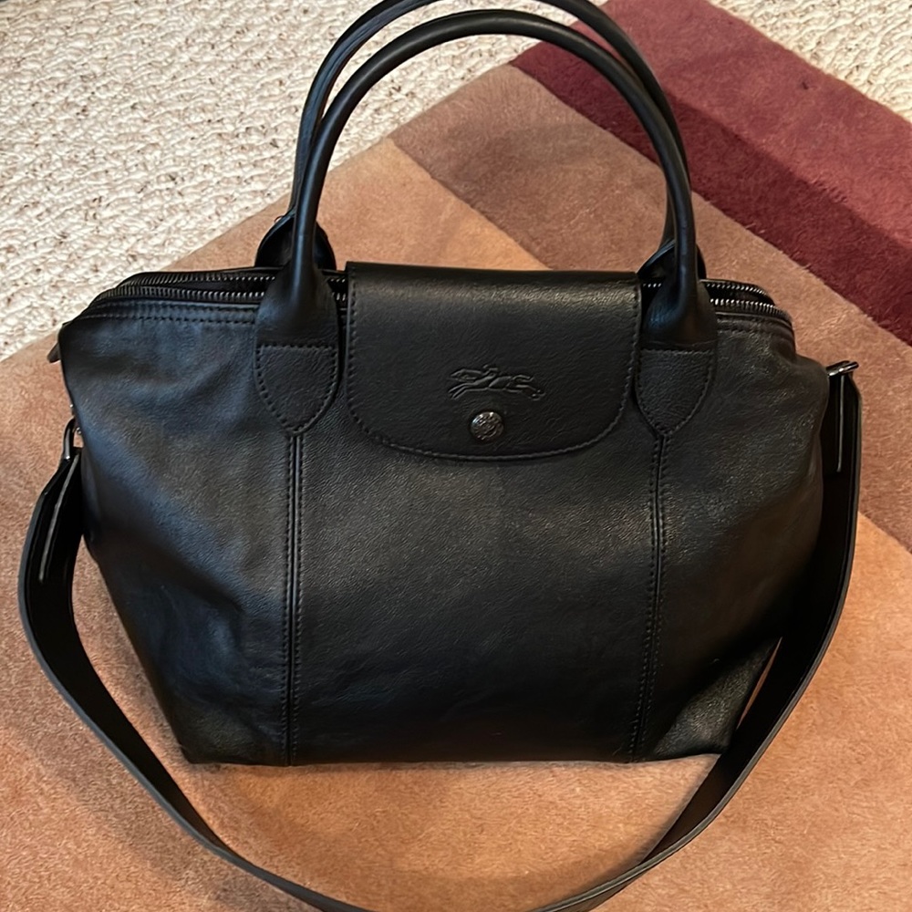 LONGCHAMP- Le Pliage Cuir Leather Shoulder Bag-NWT